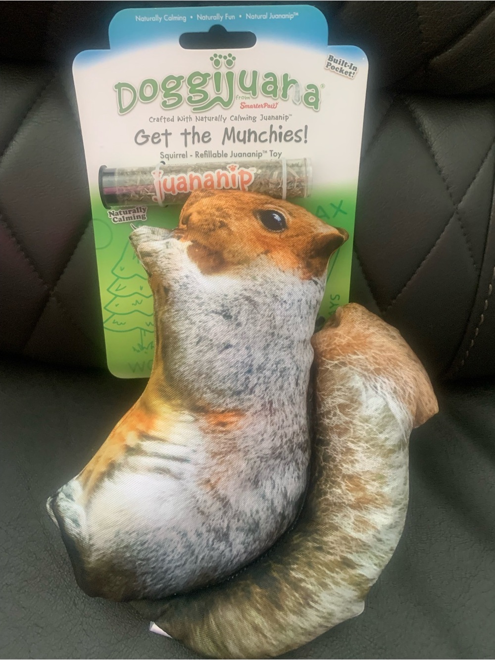 Naturally Calming Squirrel Refillable Juananip Toy -